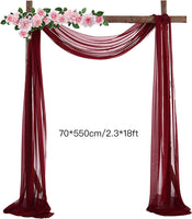 Wedding Arch Drapes, 18FT White Sheer Backdrop Curtain Chiffon Fabric Drapery Table Runner Sheer Voile Scarf Draping Panels for Wedding Archway Ceremony Curtain Valance Party Decoration