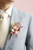 Boutonnieres for Guests in Dusty Rose & Mauve