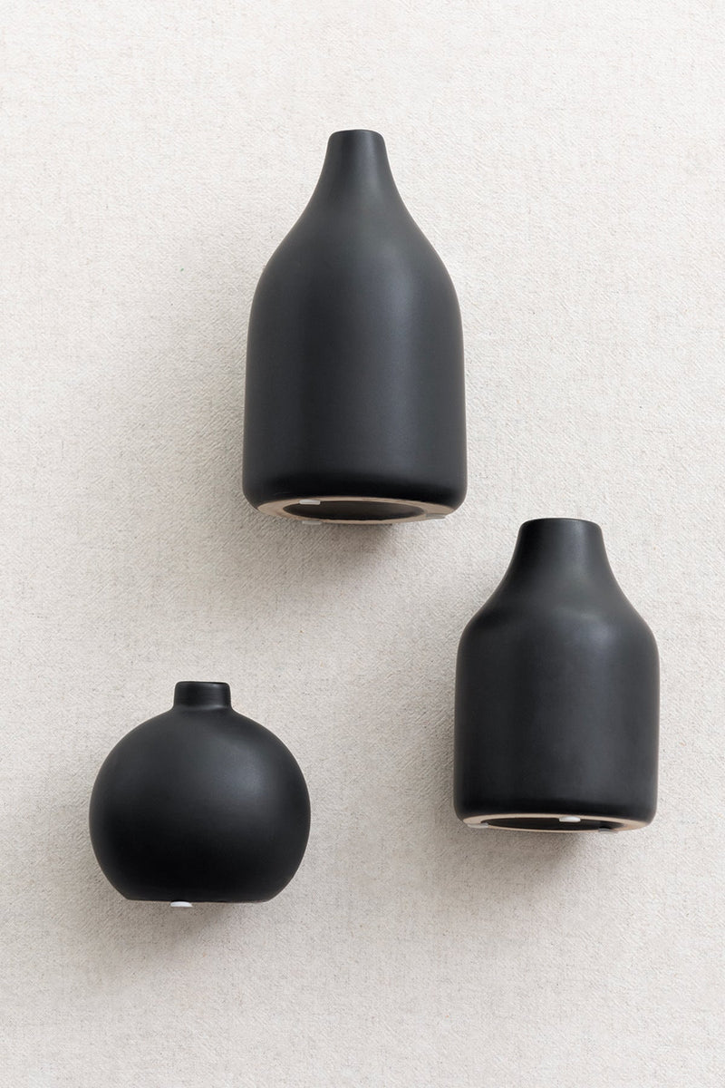 Black Ceramic Vases - 3 Unique Styles