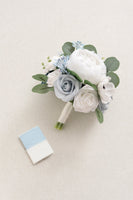 Maid of Honor & Bridesmaid Bouquets in Romantic Dusty Blue