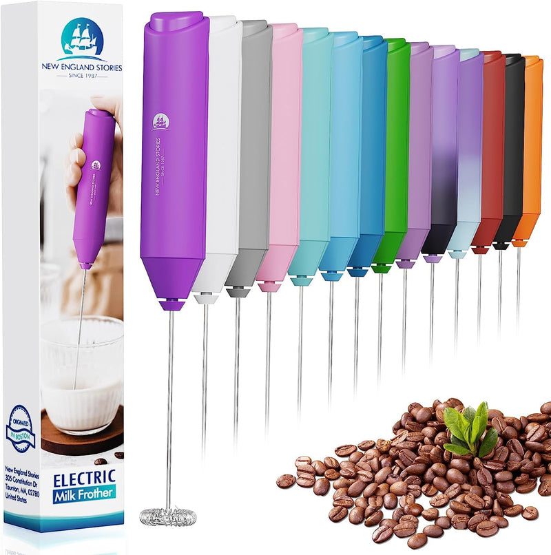 Powerful Milk Frother Handheld Foam Maker, Mini Whisk Drink Mixer for Coffee, Cappuccino, Latte, Matcha, Hot Chocolate, No Stand, Black