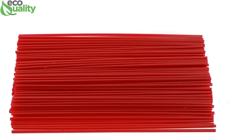 1000 Count Plastic Stirrer 7.5inch, Sip Stirrer, Sip Straw, For Coffee, Cocktail, Latte and Tea - 7.5 Inches, 1000/Box, Red