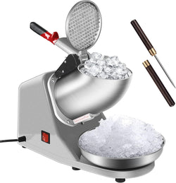 VIVOHOME Electric Ice Shaver Snow Cone Maker Machine Silver 143lbs/hr with Ice Pick for Home and Commercial Use