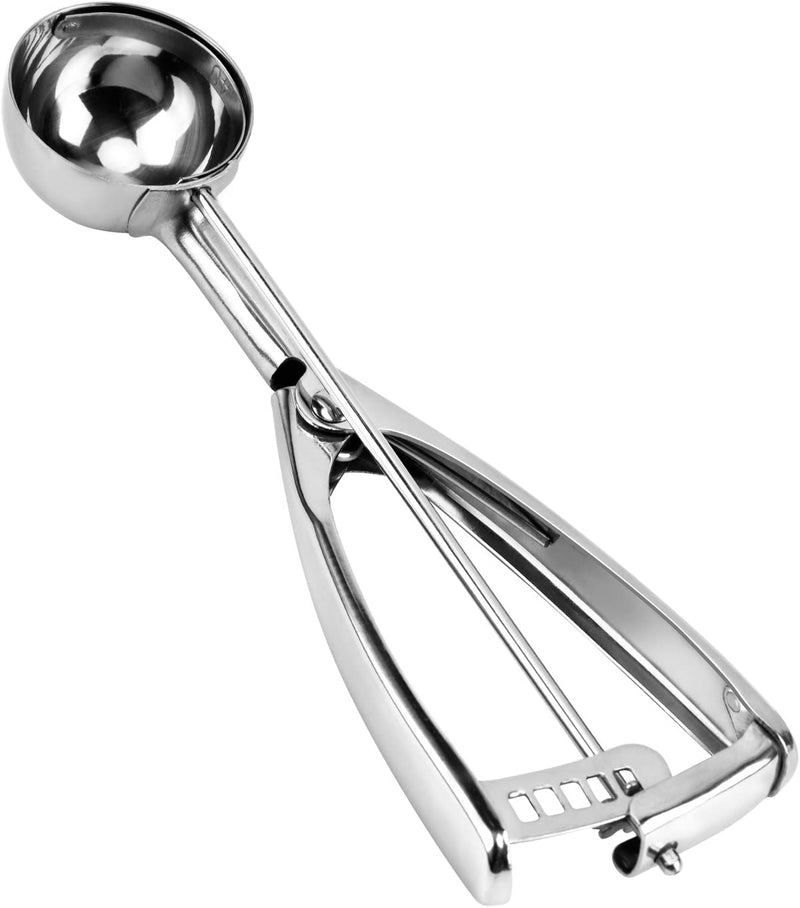 Ice Cream Scoop with Trigger, 18/8 Stainless Steel Metal Small Cookie Dough Scoop for Baking Melon Ball Cupcakes, 1/2 Tablespoon (2 Teaspoon)