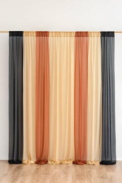 Black  Orange Wedding Backdrop Curtains