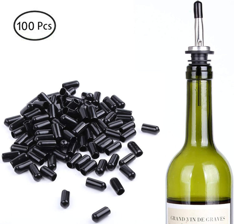 LEGERM 100 Pcs Pourers Dust Covers Olive Oil Liquor Bottle Pour Spout Cover Rubber Caps (Not Include the Spout)