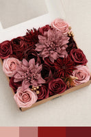 DIY Designer Flower Boxes in Burgundy & Dusty Rose