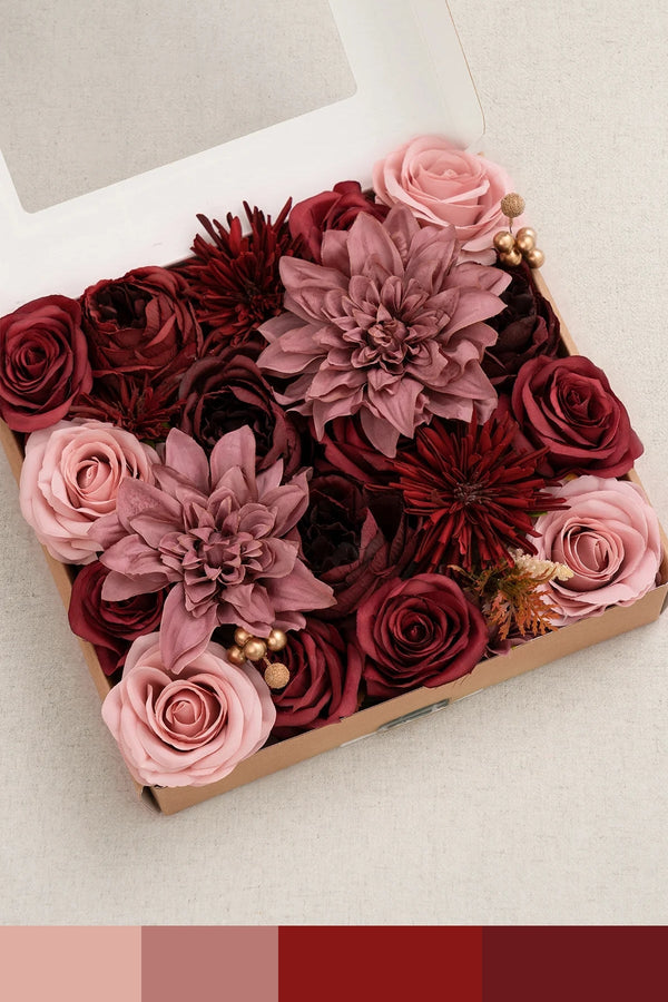 Burgundy  Dusty Rose DIY Flower Boxes