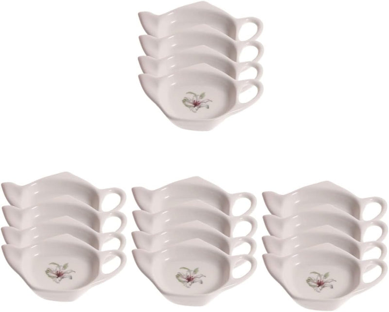 Cabilock 4pcs Shape Bowl Dish Coaster Small Room Dipping Holder Home Supplies Accessory Kitchen Tray Saucer Bracket Ceramic Shaped Rack Teapot Tea for Afternoon Teabag Time Teabags