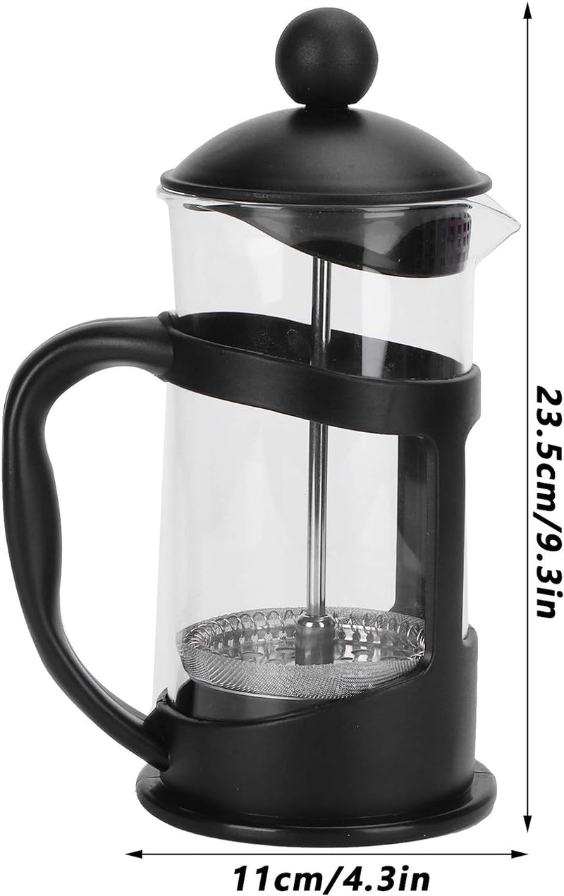 KUIKUI French Press Coffee Maker, Espresso Tea and Coffee Maker, High Temperature Resistant Borosilicate Glass Coffee Press Teapot for Camping Travel Gifts, Black (1000ml)