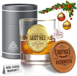 Kies®Gift Gifts Brother Personalised Gifts Whiskey Gifts for Brother Gifts from Sister Brother Birthday Gifts Whiskey Glasses Brother Christmas Gift Personalised Whiskey Glass Populer Gift