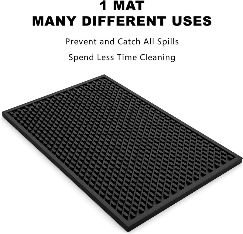 AXIESO Silicone Bar Mat - 1/2 Inch Thick Heat-Resistant and Food Safe Drip Mat - Spill Mats for Counter Top for Kitchen, Coffee Bar, Restaurant - Drying Mat for Glasses - 18 x 12 Inches