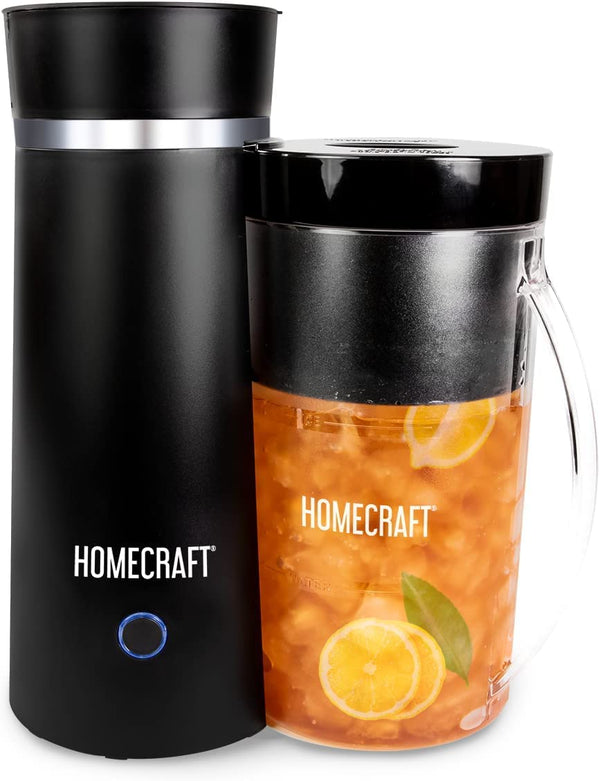 Homecraft Electric Iced Tea Maker for Sweet Tea and Cold Brew Coffee, Double Insulated Pitcher, Black, Small