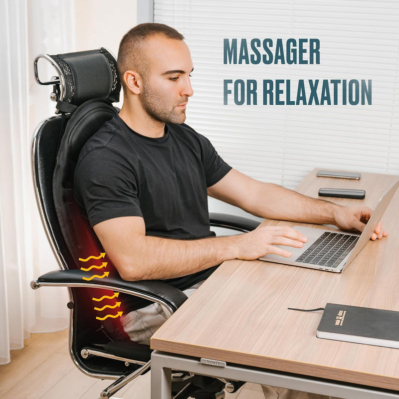 Seat Massager for Chair, 5 Massage Modes, 6 Vibrating Cushion Motors, Massage seat Cushion to The Office and Massager Chairs Home