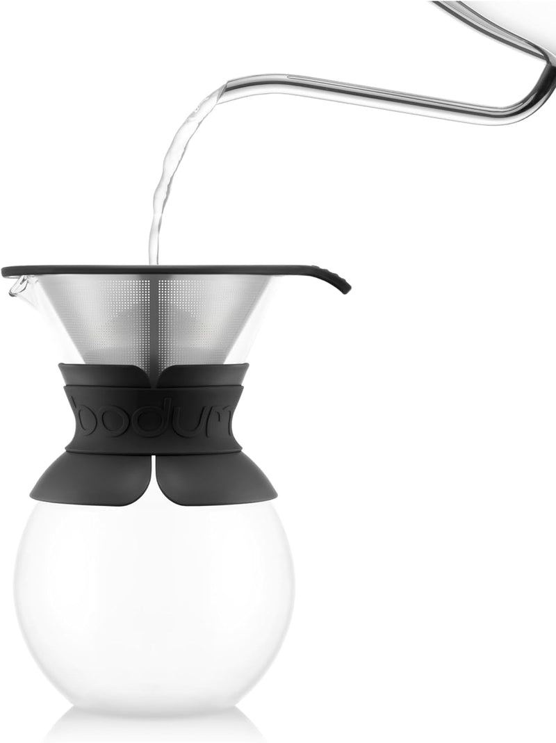 Bodum Pour Over Coffee Maker with Permanent Filter, Black, 34 oz.