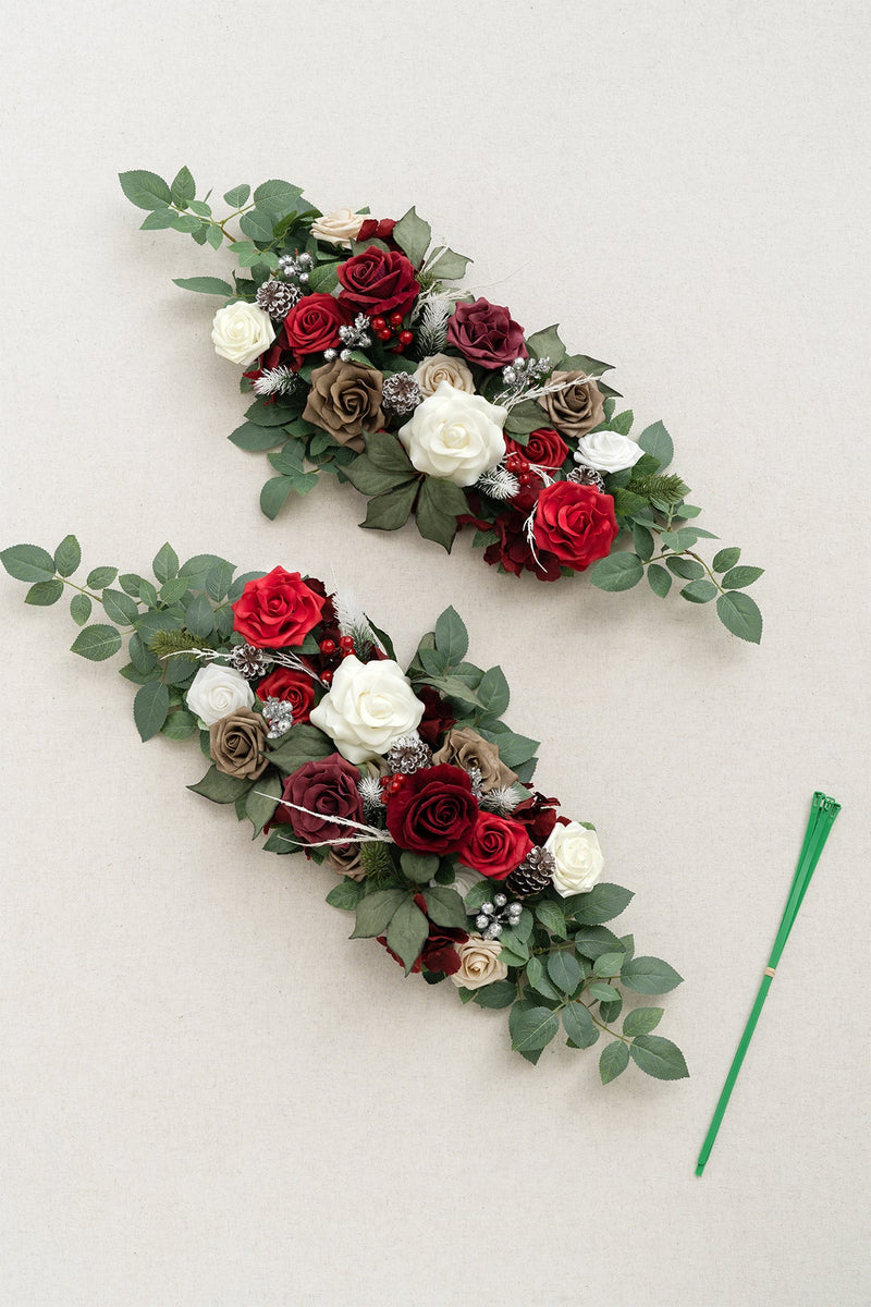 Christmas Red  Sparkle Flower Arrangements for Arch Decor
