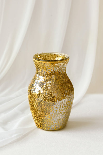 Pearlite Gold Mosaic Glass Vase for Christmas