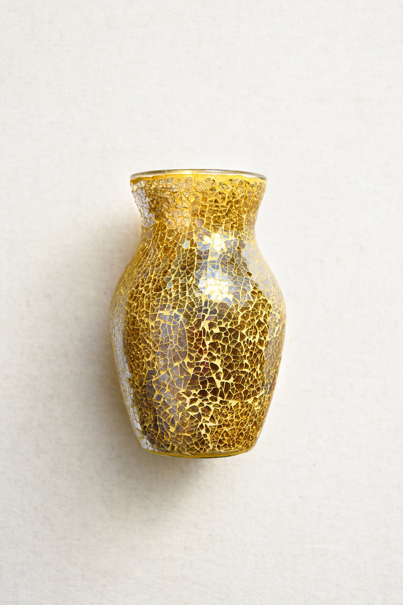 Gold Mosaic Glass Vase - Christmas Pearlite