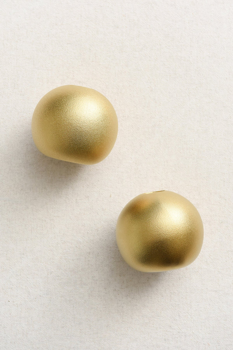 Gold Pearlite Matte Ceramic Vase