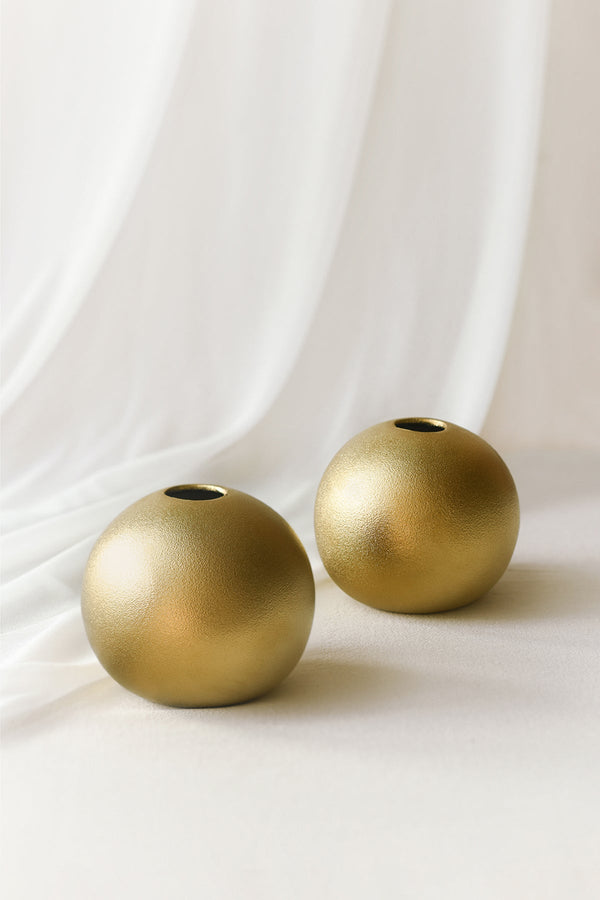 Gold Pearlite Matte Ceramic Vase