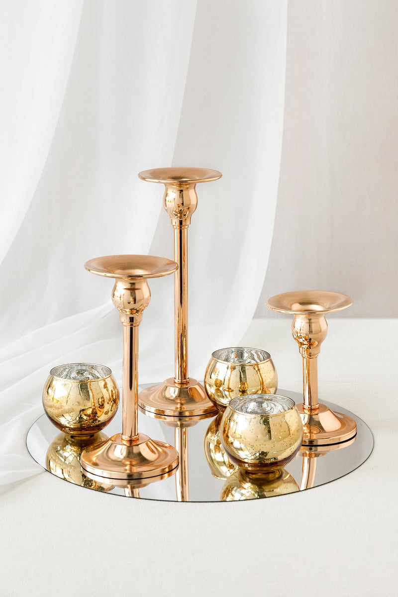Gold Pearlite Candle Holder Set - 7 Pieces