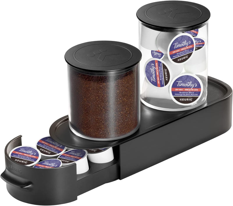 Keurig Under Brewer Storage Drawer, Coffee Pod Storage, Holds Upto 35 Keurig K-Cup Pods, Black