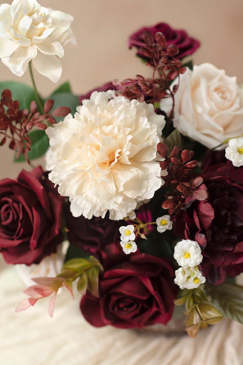 Romantic Marsala Designer Flower Boxes - DIY Style