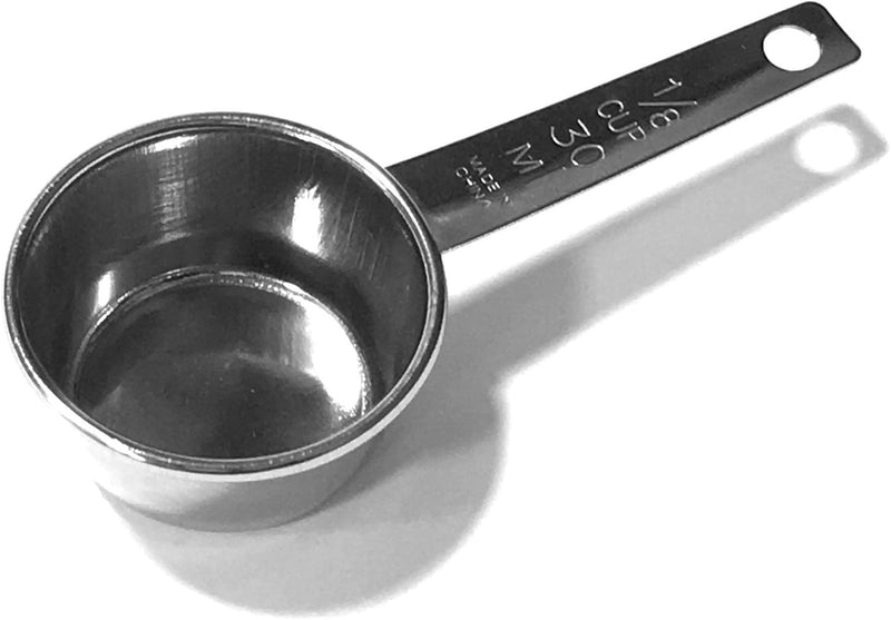 3pc STAINLESS STEEL ALAZCO COFFEE MEASURING SCOOP 1/8 CUP - Kitchen Baking Cooking Measuring Scoop Spice Herbs Salt Sugar Flour Cocoa Protein Powder Keto Cream Scoop