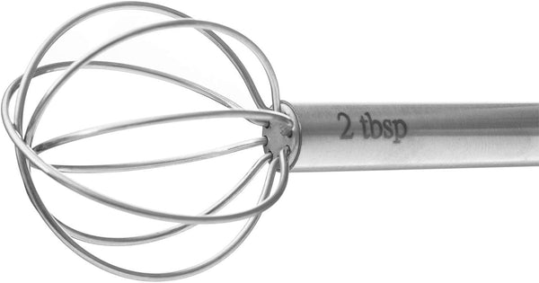 Measuring Mini Kitchen Whisk - 8" Double Headed Multi Function Miso Paste Ball Head Whisk & Mixer Muddler | 1-2 Tbsp