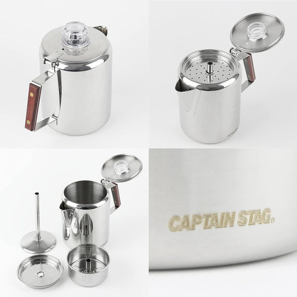 Captain Stag M-1225 18-8 Stainless Steel Percolator 3 Cup