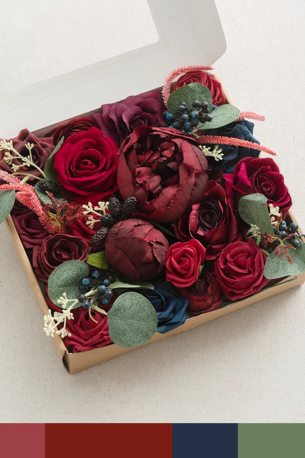 Designer DIY Burgundy  Navy Flower Boxes