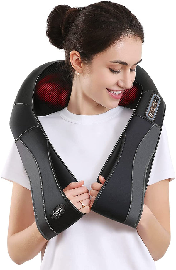 Careboda 2 Pack Back Neck Shoulder Massager with Heat, 3D Kneading Deep Tissue Electric Massage