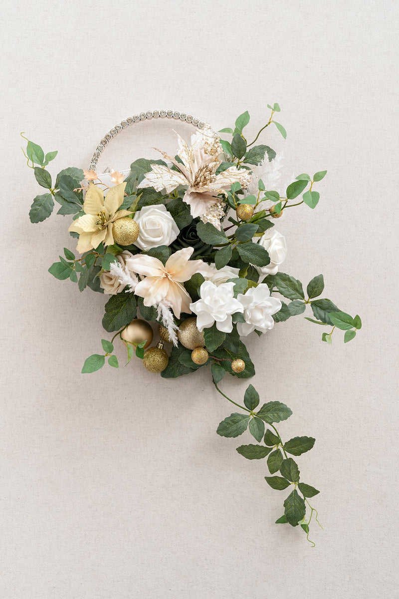 Christmas Hoop Bridal Bouquet - Champagne