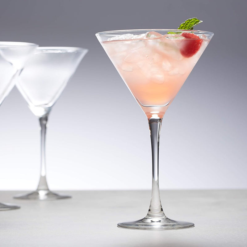 Amazon Basics Chelsea Martini Glass Set, 10-Ounce, Set of 6, Clear