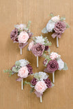Mini Premade Flower Centerpiece Set in Dusty Rose & Cream
