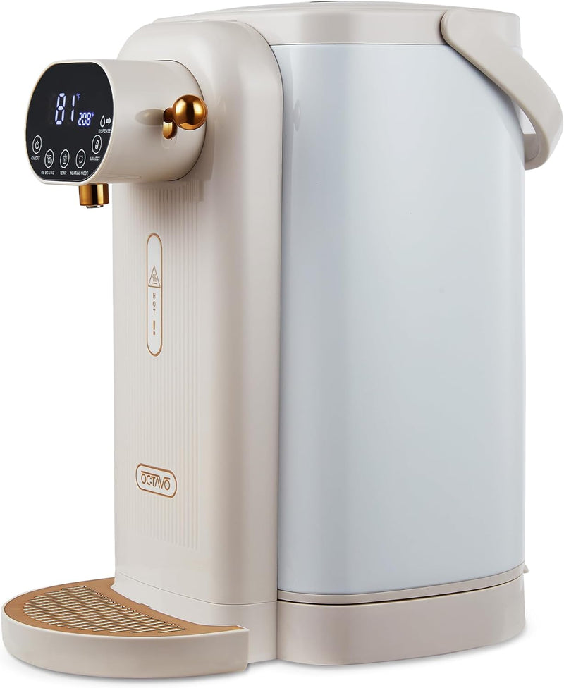 OCTAVO Water Boiler & Warmer 5 Liter, 304 Stainless Steel Removable Water Tank, 700 Watt 6 Adjustable Water Temperature, LCD Touch Control Screen, Child Lock with Water Shortage Indicator