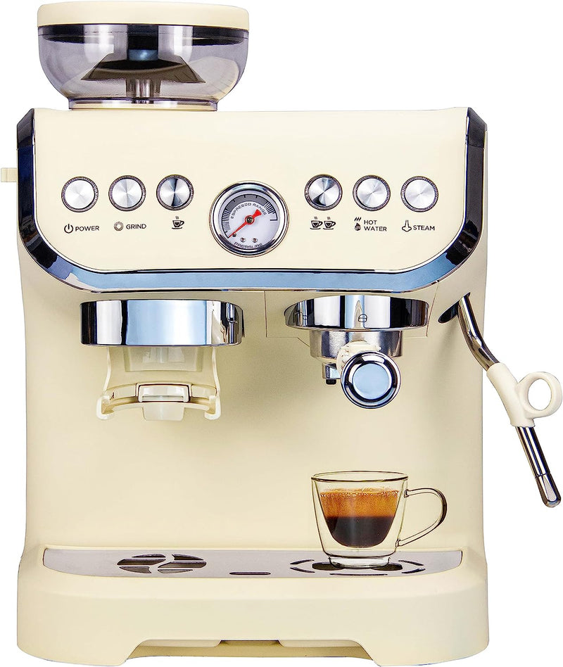 MIROX Espresso Coffee Maker With Grinder For Home, 2000ML Water Tank&1450w and ABS Housing Combo Coffee Latte Maker Cappuccino Machine With Milk Frother Latte Macchiato Cuppuccino Machines