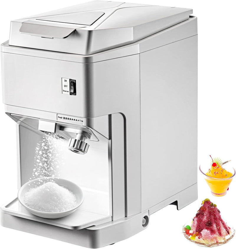 VEVOR 110V Electric Shaved Ice Machine 250W Snow Cone Maker Tabletop w/Adjustable Ice Texture, Ice Shaving Machine 265LBs/hr for Home and Commerical Use