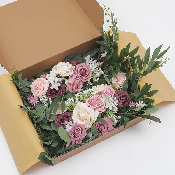 Dusty Rose Wedding Arch Flowers Kit Pack of 2 - Artificial Floral Swag for Wedding Decor and Home Decorations
