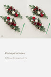Flower Arrangements for Arch Decor in Christmas Red & Sparkle