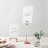 Rose Gold Table Number Cards for Wedding, Anniversary, Birthday, Bridal Shower Party. Double-Sided Design 4 X 6 Inch Number One - Thirty & Head Table.
