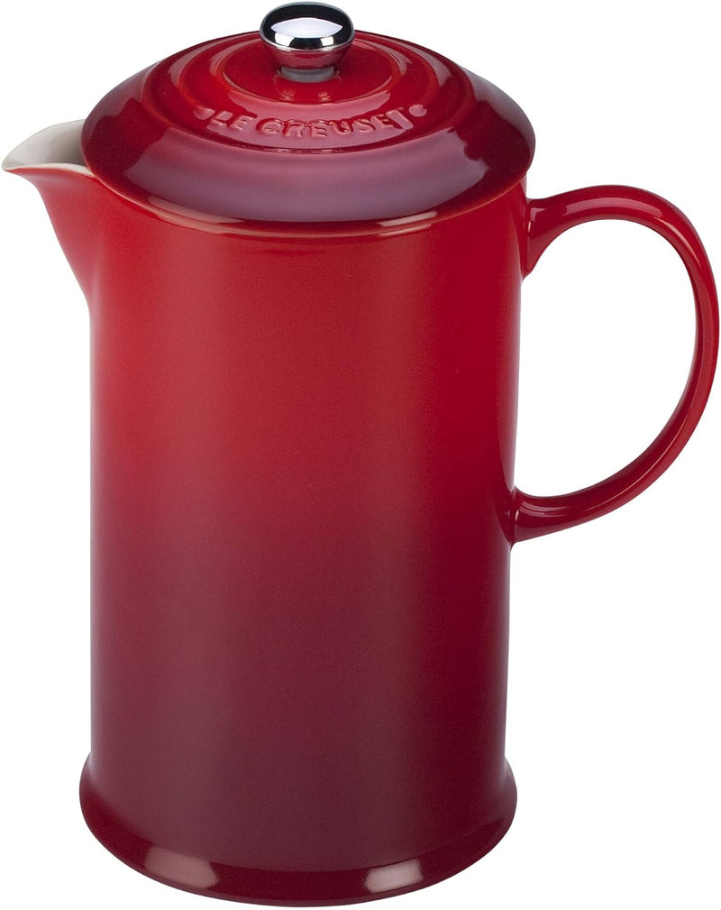 Le Creuset Stoneware French Press, 34 oz., Cerise