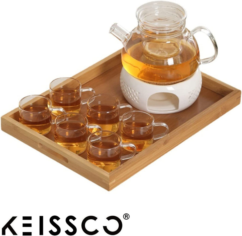 KEISSCO Teapot Warmer, Ceramic Teapot Heater with Cork Cushion Coffee Tea Warmer for Glass Teapot, Stainless Steel Teapot, Ceramic Teapot and Other Heatproof Dish Warming Use