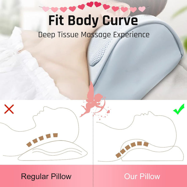 Back and Neck Massager with Heat,Shoulder Deep Tissue Massager,3D Deep Kneading Massage Pillow,Birthday Gifts for Women/Men/Mom/Him/Her