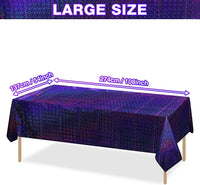 4 Pack Iridescence Plastic Tablecloths Shiny Disposable Laser Rectangle Table Covers Holographic Foil Tablecloth Iridescent Party Decoration Birthday Bridal Wedding Christmas 54" X 108"(Purple)
