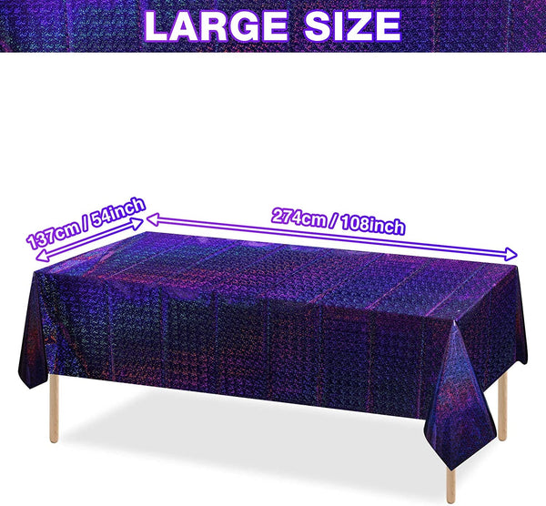 Iridescent Plastic Tablecloths - 4 Pack for Parties and Events - Purple - 54 X 108