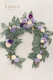 Artificial Eucalyptus Garland with Flowers 6FT, Wedding Table Garland with Flowers Mantle Decor Handcrafted Wedding Centerpieces for Rehearsal Dinner Bridal Shower | Lilac & Lavender