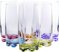 Vibrant Splash Water, Beverage Highball Glasses, 13.25 Ounce - Set of 6