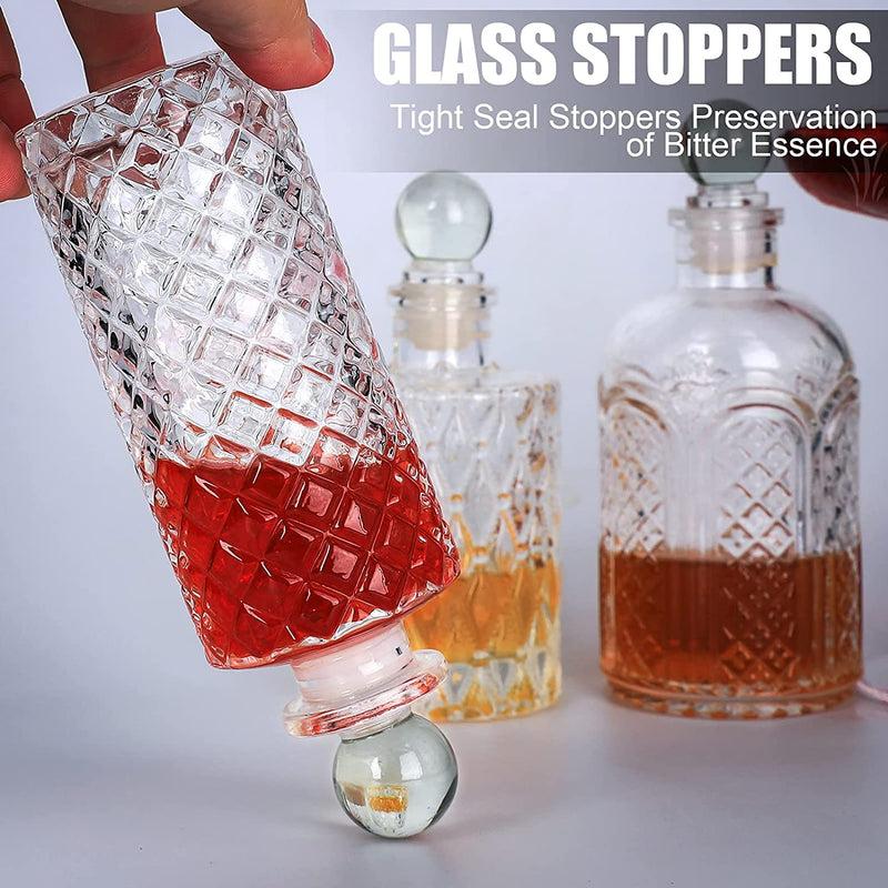 SuproBarware Bitters Bottle for Cocktails - Glass Dasher Bottles with Dash Tops, Great for Bartender,Home Bar