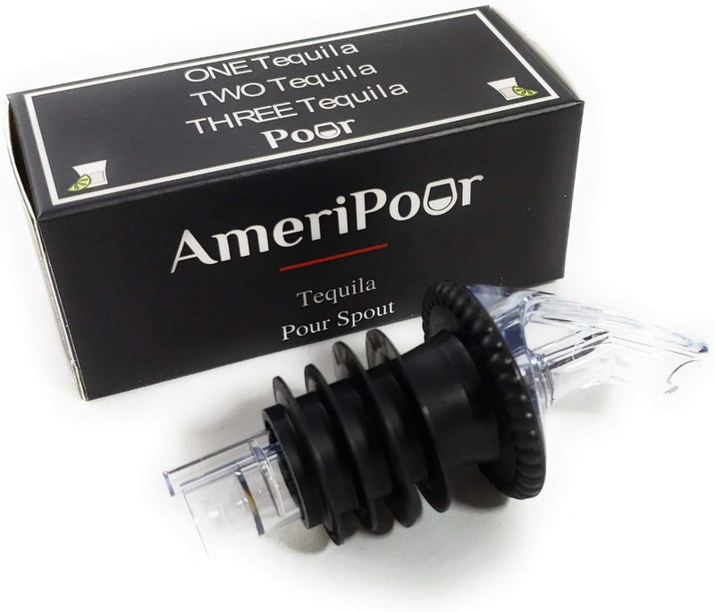 Ameripour - Speed Pourer - Patron Pour Spout - Made 100% In The USA. Free Flow Bar Spouts That Don't Leak - No Cracks, Just A Smooth Cocktail Pour Every Time. (Clear)